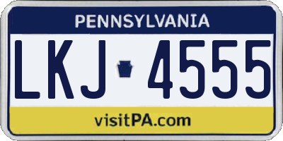 PA license plate LKJ4555