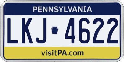 PA license plate LKJ4622