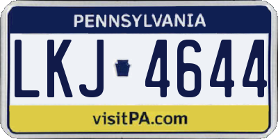 PA license plate LKJ4644