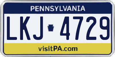 PA license plate LKJ4729