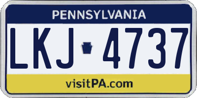 PA license plate LKJ4737