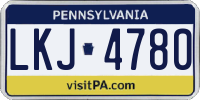 PA license plate LKJ4780