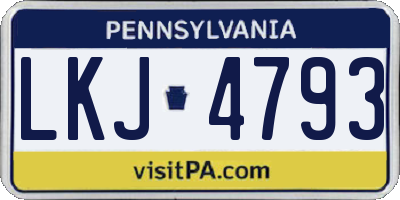 PA license plate LKJ4793