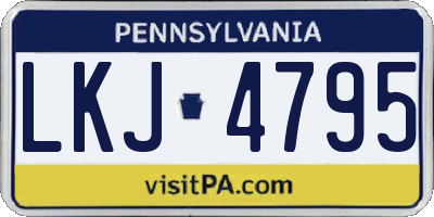 PA license plate LKJ4795