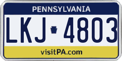 PA license plate LKJ4803