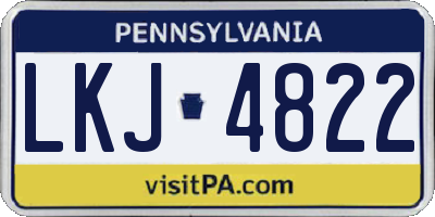 PA license plate LKJ4822