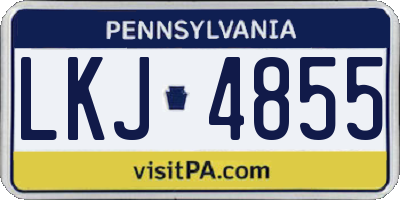 PA license plate LKJ4855
