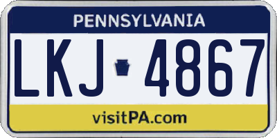 PA license plate LKJ4867