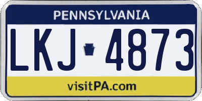 PA license plate LKJ4873