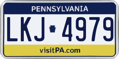 PA license plate LKJ4979