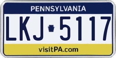 PA license plate LKJ5117