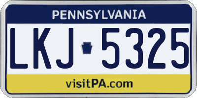 PA license plate LKJ5325