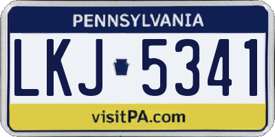 PA license plate LKJ5341