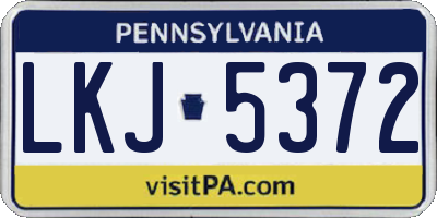 PA license plate LKJ5372