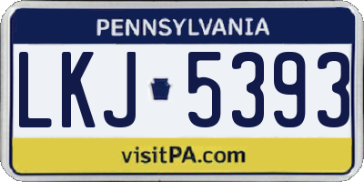 PA license plate LKJ5393