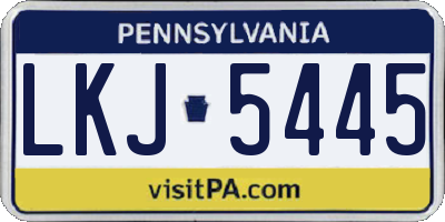 PA license plate LKJ5445