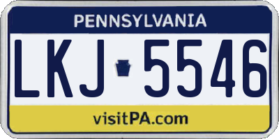 PA license plate LKJ5546