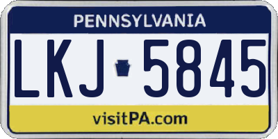 PA license plate LKJ5845