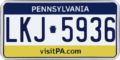 PA license plate LKJ5936