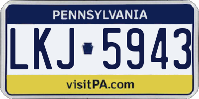 PA license plate LKJ5943