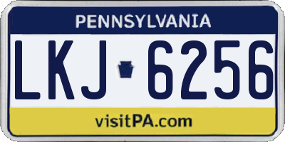 PA license plate LKJ6256