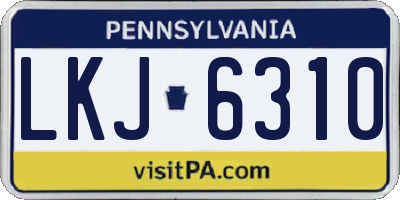 PA license plate LKJ6310
