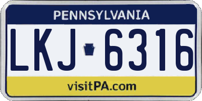 PA license plate LKJ6316