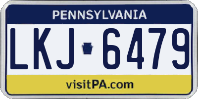 PA license plate LKJ6479