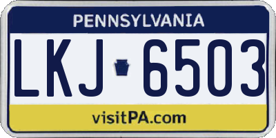 PA license plate LKJ6503