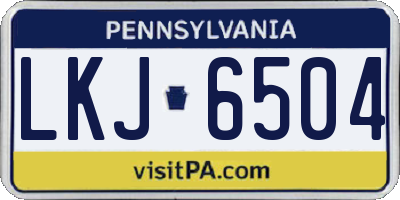PA license plate LKJ6504