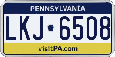 PA license plate LKJ6508