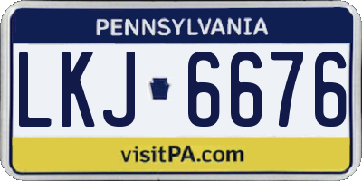PA license plate LKJ6676