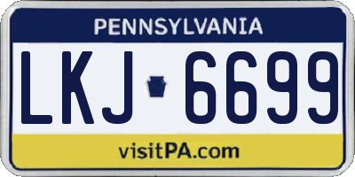 PA license plate LKJ6699