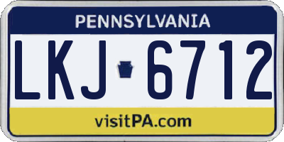 PA license plate LKJ6712