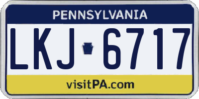 PA license plate LKJ6717