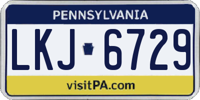 PA license plate LKJ6729