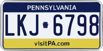 PA license plate LKJ6798
