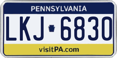 PA license plate LKJ6830
