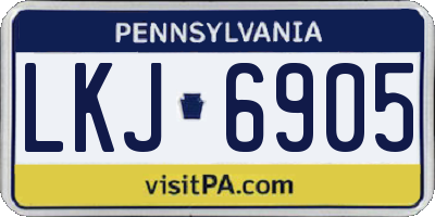 PA license plate LKJ6905