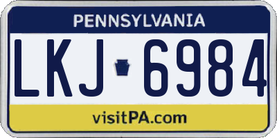 PA license plate LKJ6984