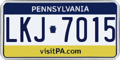 PA license plate LKJ7015