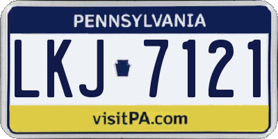 PA license plate LKJ7121