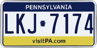 PA license plate LKJ7174