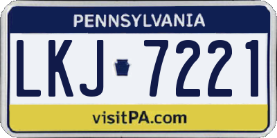 PA license plate LKJ7221