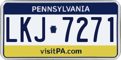 PA license plate LKJ7271
