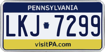PA license plate LKJ7299