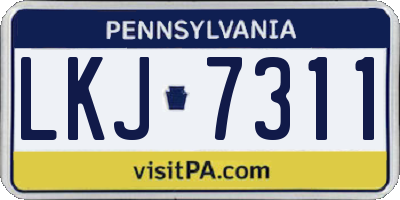 PA license plate LKJ7311