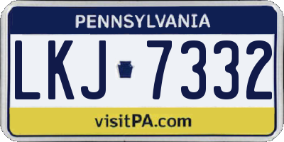 PA license plate LKJ7332