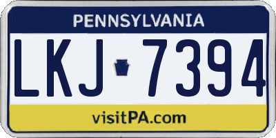 PA license plate LKJ7394