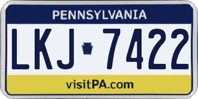 PA license plate LKJ7422